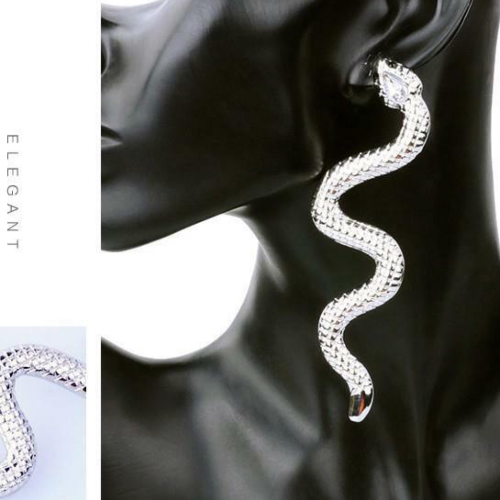 Snake Earrings Silver 4.5